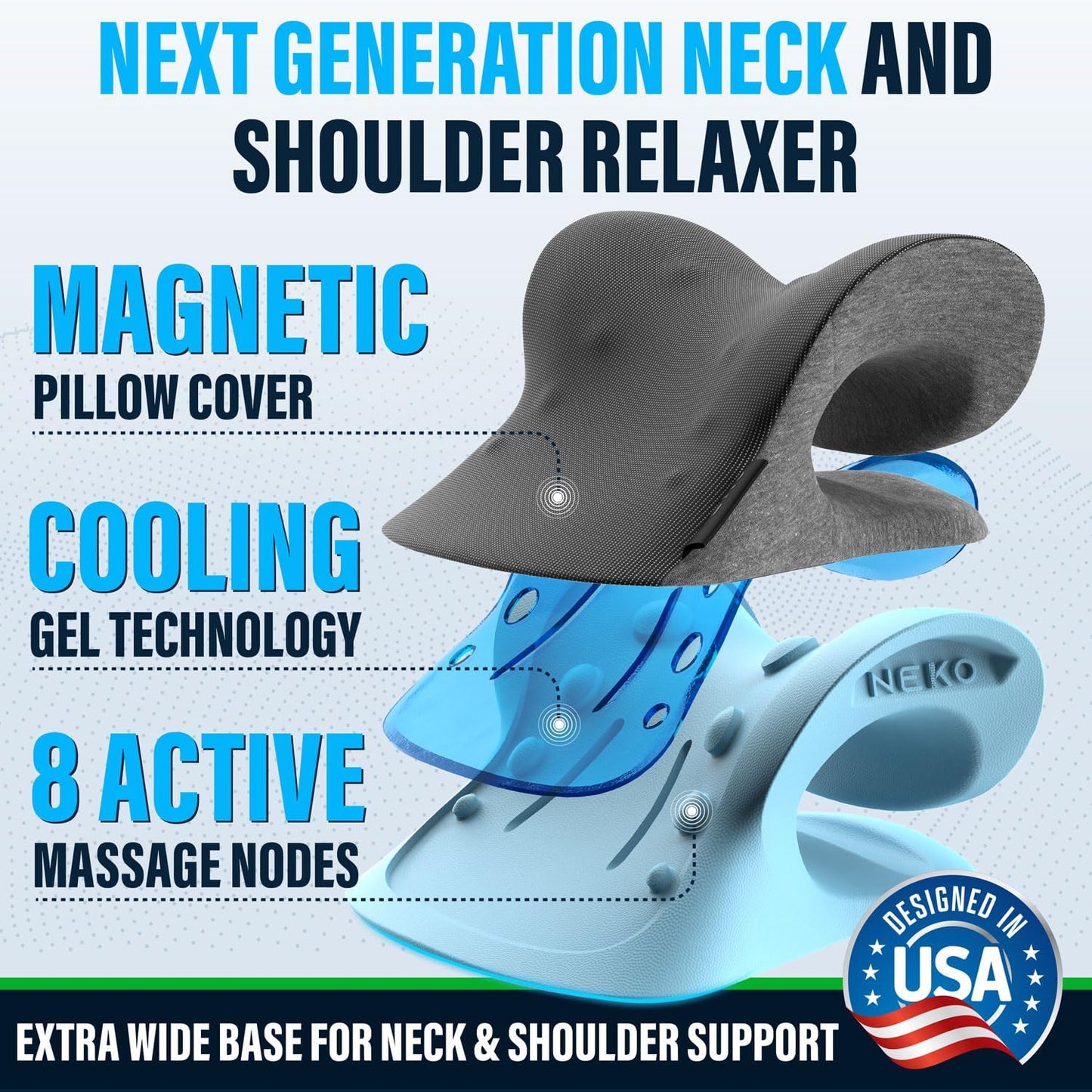 Neck Stretcher | Chiropractic Back & Shoulder Relaxer, Cervical Traction Device & Spinal Alignment Pillow for Pain Relief